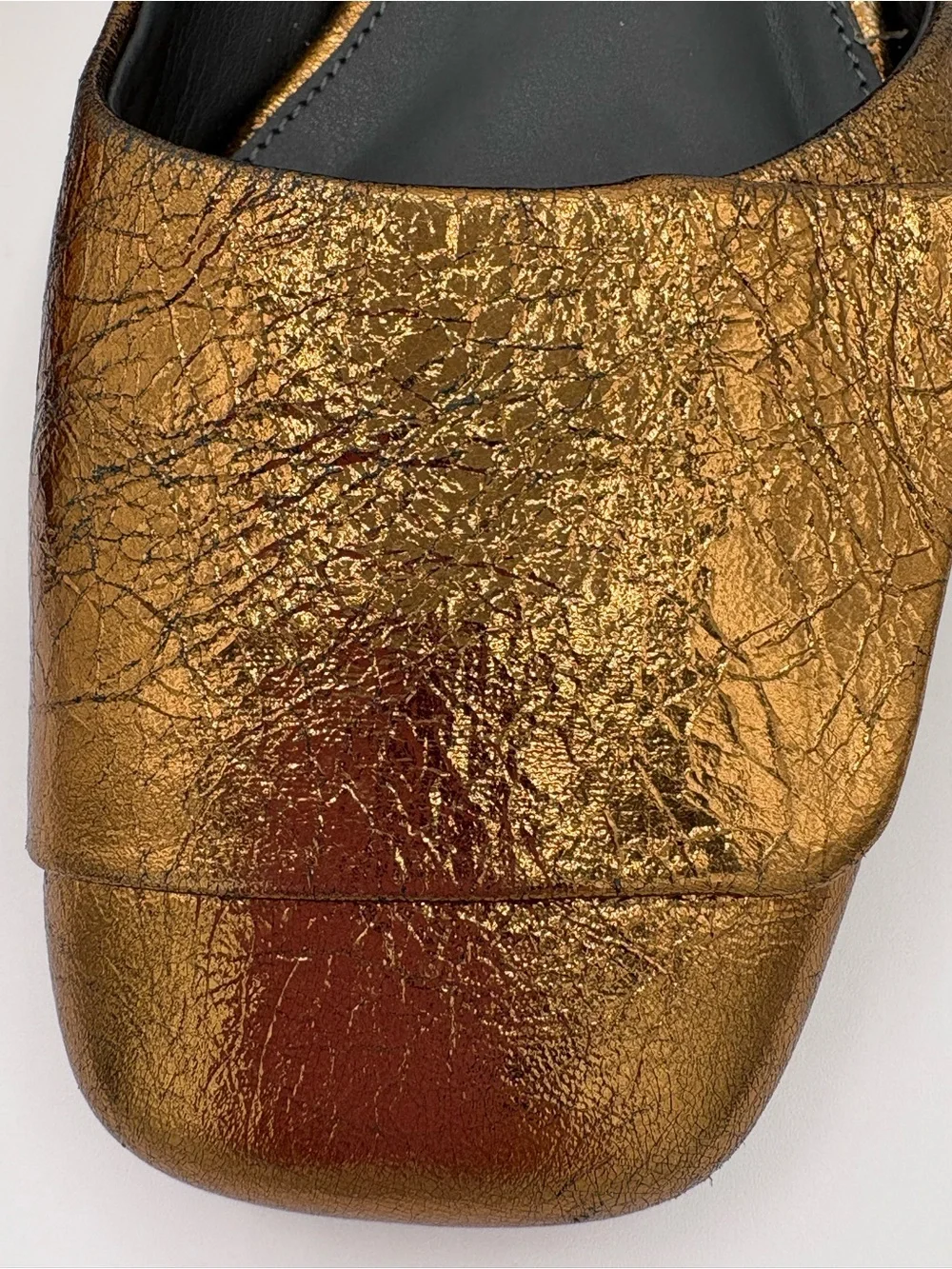 Franco Sarto Metallic Bronze Square-Toe Flats A-TRACY Sz 7